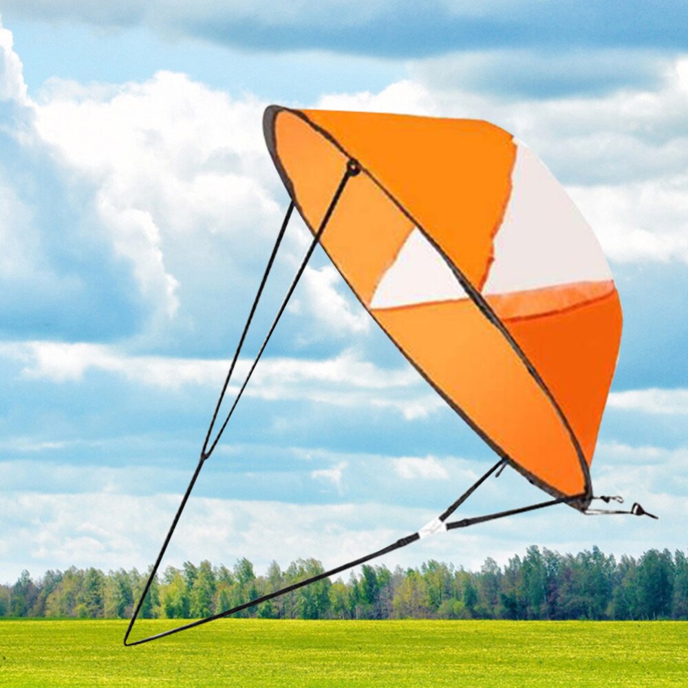 Foldable Kayak Sail Scout Downwind Wind Paddle Popup Canoe Kayak Sail with Clear Window Folding Sail Kayak Accessories(Orange/10