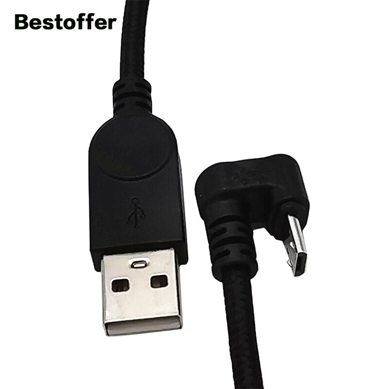30CM/1.5M U-Shaped Elbow Micro 5-Pin Male to USB 2.0 A Male Data Charging Extension Cable