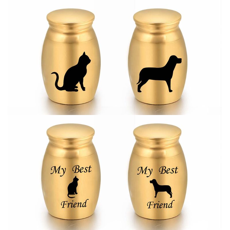 Urna de cenizas de cremación de mascotas, recuerdo conmemorativo de Metal, cofre de perro y gato, caja de descanso