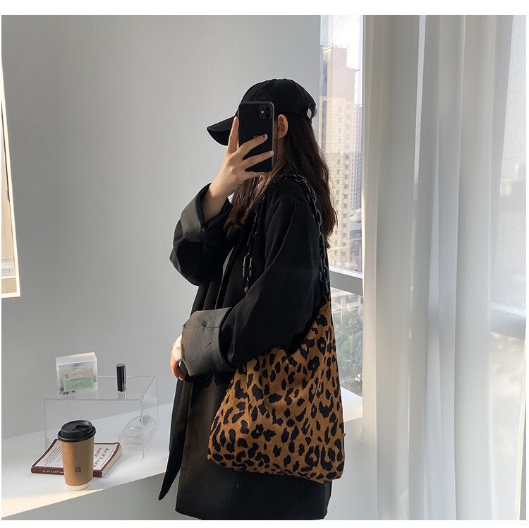 2021 nova moda feminina sacos de ombro único multiuso cor sólida/leopardo impressão bolsa sacos de armazenamento