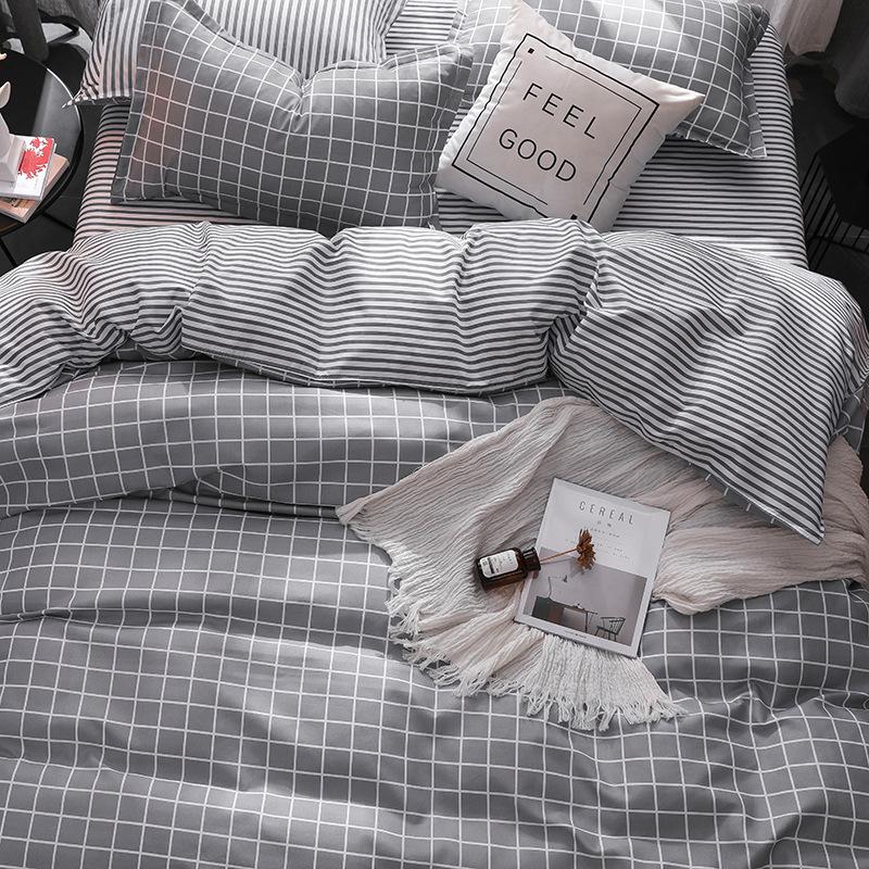 40 Grey Plaid Geometrische Beddengoed Platte Laken Beddengoed Set Koning Koningin Full Twin Size Dekbedovertrek Beddengoed Beddengoed Kussensloop