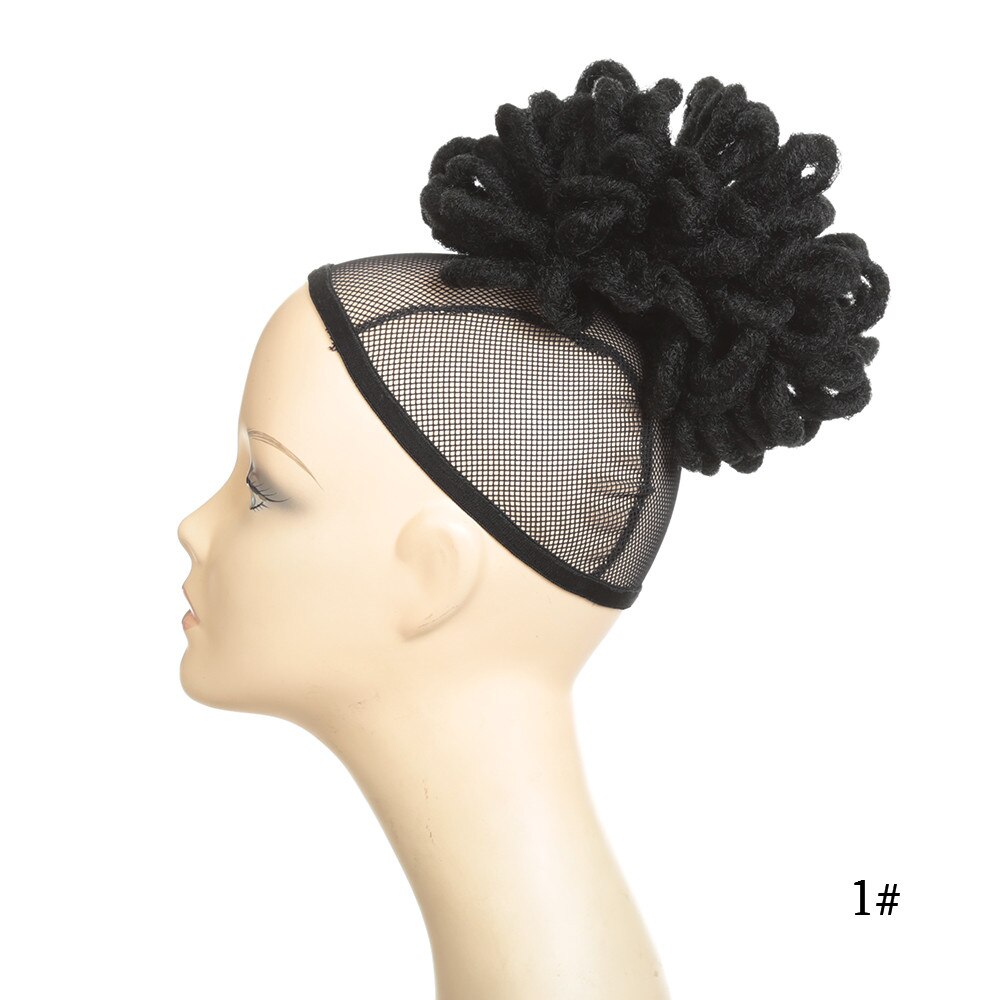 20.5 " dreadlocks chignon afro høj pust syntetisk hår knold hestehale klip i hår extensions snore hestehale hårstykker: #1