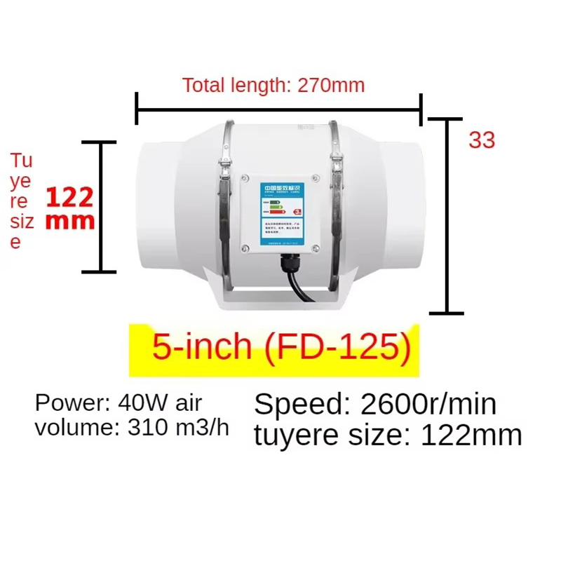 220 V leiser Kupfermotor, Belüftung, Abluftgebläse, hocheffizienter Abluft, Inline-Kanalventilator, Lüftungsschlitze: dunkel khaki