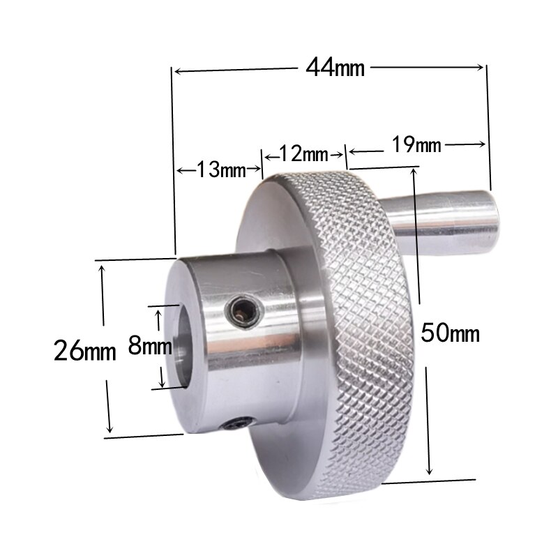 1Pcs Aluminum alloy mini handwheel mechanical hand wheel: Outer diameter50-8mm