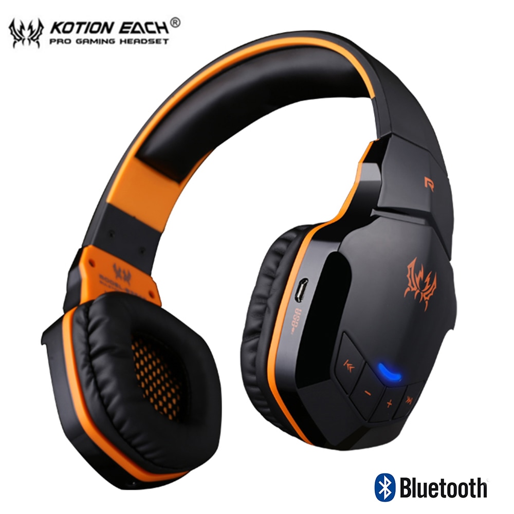 KOTION EACH B3505-auriculares, inalámbricos por Bluetooth para videojuegos, auriculares estéreo de 4,1 con Control de volumen y micrófono, auriculares de música HiFi para jugadores