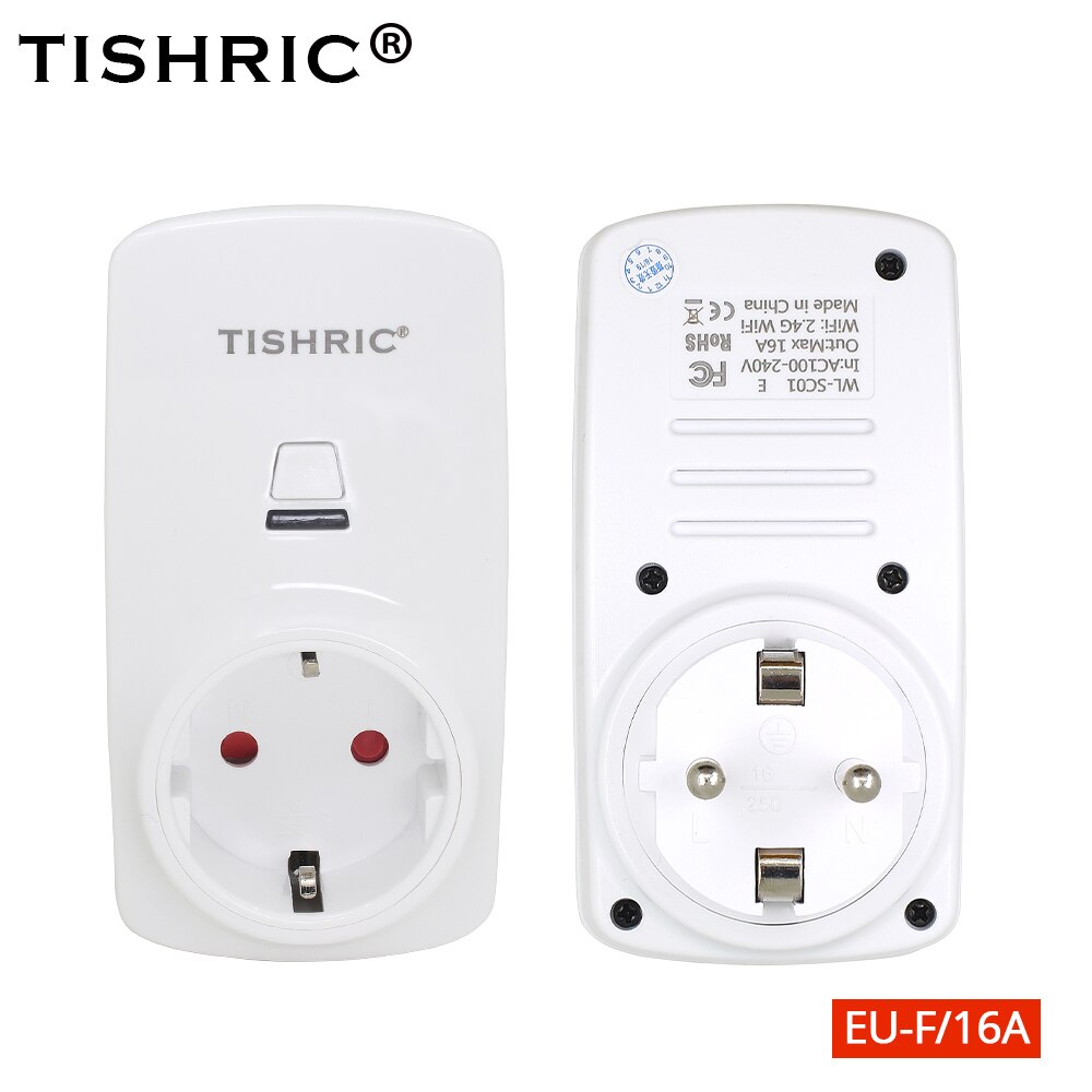 Smart Plug TISHRIC 16A - Presa WiFi Control - Timer - App Ewelink - Compatibile Alexa & Google Home