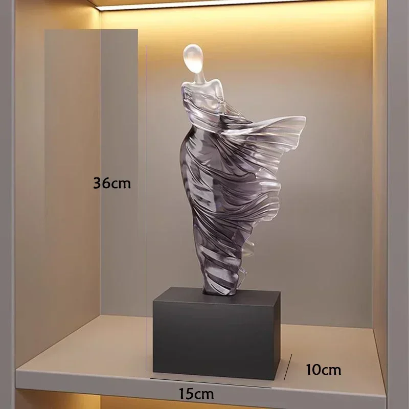 Figuur Sculptuur Portret Sculptuur Hars Sculptuur Kunst Senior Standbeeld Woonkamer Home Decor Bureau Minimalistische Kunstornamenten: Light Grey