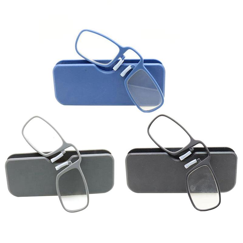 Unisex mini klevende leesbril neusclip op presbyope bril mannen en vrouwen glazen montuur zwart 1.5 2.0 2.5 met doos
