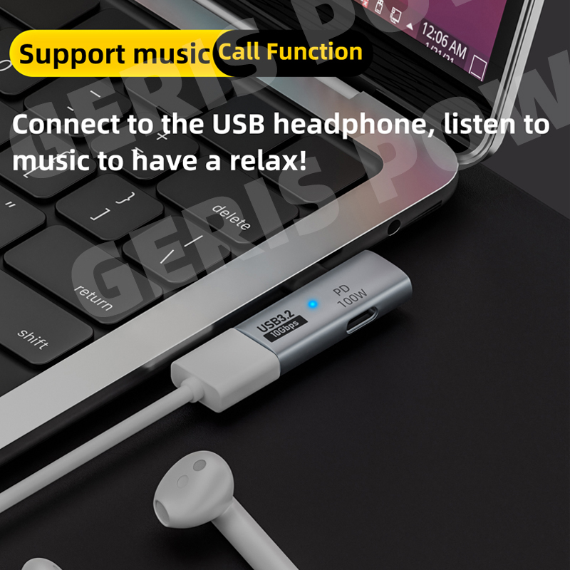 2 in 1 OTG USB C Adapter PD100W Data Transfer Fast Charging Adapter Type C Converter for Phone Tablet Macbook Xiaomi Laptop
