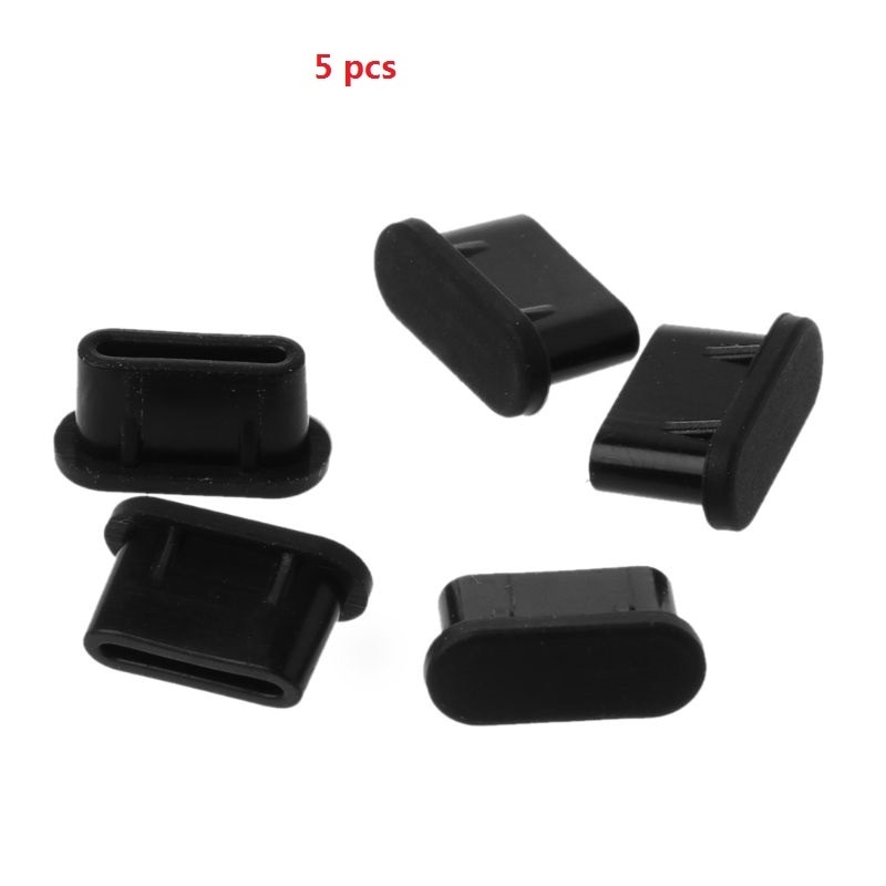 5PCS Type-C Dust Plug USB Charging Port Protector Silicone Cover for Samsung Huawei Smart Phone Accessories