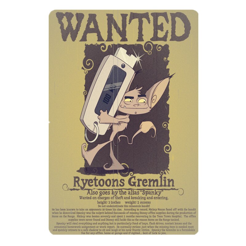 Gremlins Wall Stickers for Kids Room Game Center Home Decoration Vintage Art Painting Plaque Metal Signs: Army Green