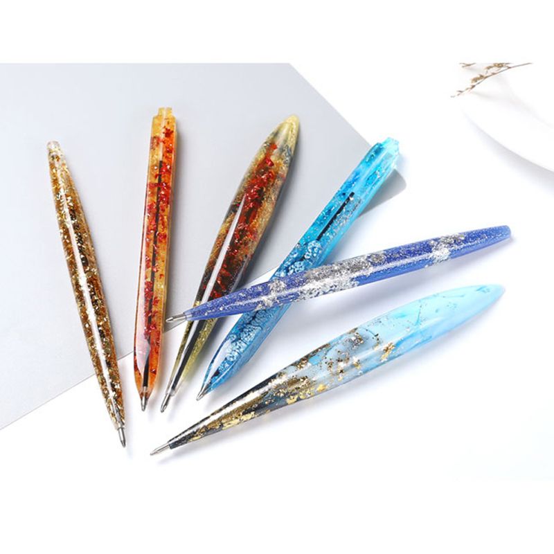 BRICOLAGE Stylo À Bille En Silicone Moules En Résine Avec 30 Pièces Recharges 3 Couleurs Stylo Plume Résine Époxy Coulée Moules Artisanat Outils