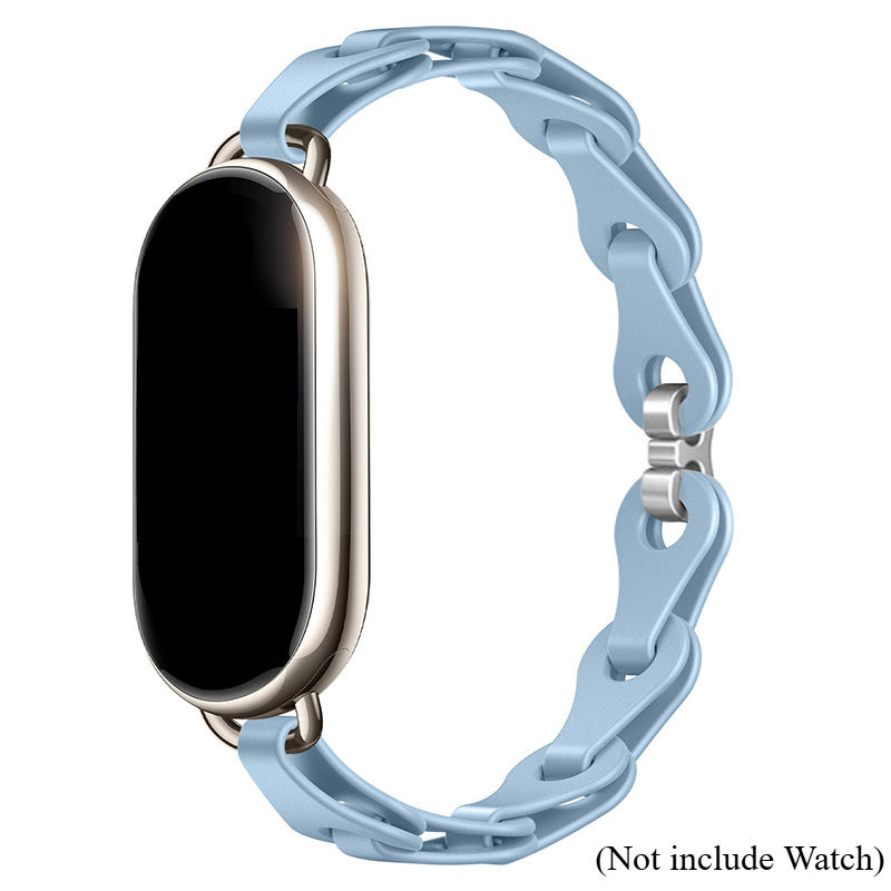Rubber Strap for Xiaomi Mi Band 9 Stainless Steel Buckle Bracelet for Miband 8 NFC Lady Style Replacement Silicone Band: XS / green