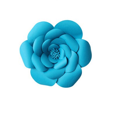 Gör-det-själv konstgjorda stora papper rosblommor bakgrund kompletta kit för bröllop och evenemang plantskola inredning blommig väggkonst papper blomma hantverk: Blå / 1 st 30cm