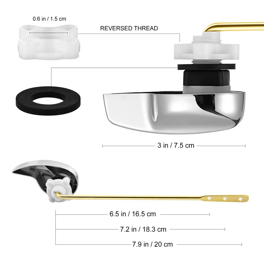 Palanca empotrada para tanque de inodoro, accesorio de montaje frontal de aleación de Zinc con mango para baño lavatorio