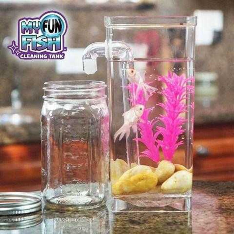 TV Transparent My Fun Fish Self Cleaning Tank Complete Aquarium Setup Volume 1L Aquarium Setup Lovely Cute