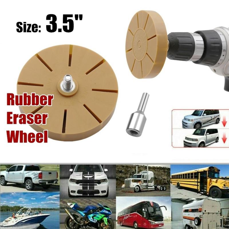 Pneumatic Rubber-removing Disc Gel Removal Eraser Wheel Power Drill Arbor Adapter 3.5 Inch Rubber Pinstripe Remover