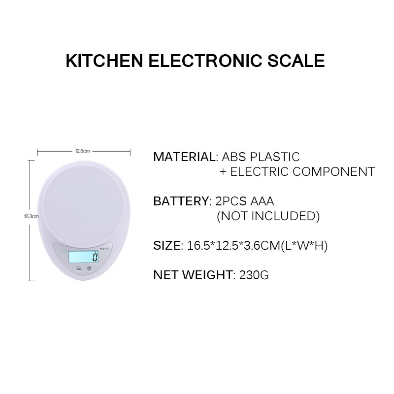 5000g/1g 5kg bærbare digitalvægte køkkenvægte balance måling vejevægt led elektroniske vægte
