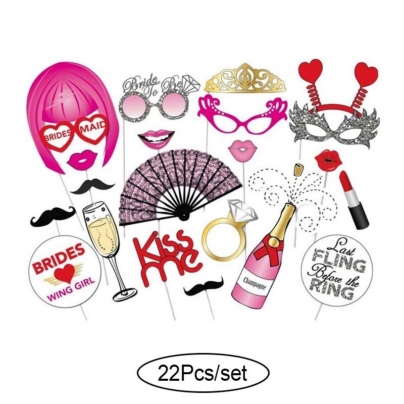 10-60 st diy-rekvisita till fotobås roliga mask glasögon mustasch läpp på pinne födelsedag brud bröllop dekoration fest tillbehör