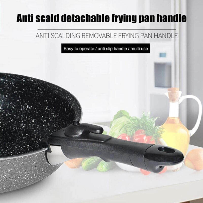 Universal Outdoor Pot Handle Removable Pan Handle Replacement Anti-Scalding Clip Hand Grip for Kitchen Cookware G99D