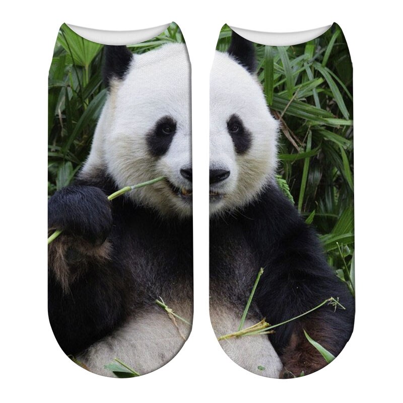 Schattige panda bedrukte sokken korte dieren damessokken terreur nieuwigheid sokken lage enkelsokken 5 zws 69