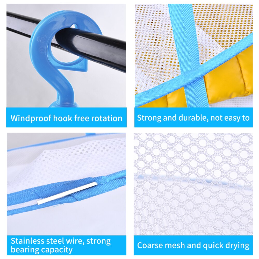 Liangduo Double-Layer Clothes Drying Net Hanging Clothes Laundry Basket Breathable Dryer Sweater Cloth Net Dry Rack Mesh Hanger