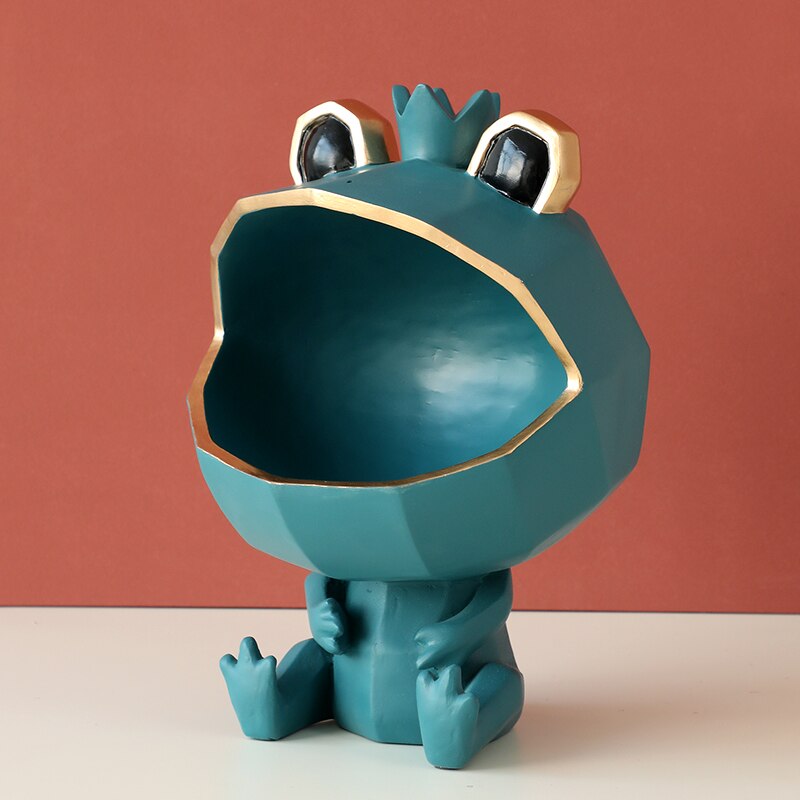 Frosch Lagerung Kasten Behälter Harz hause büro Schmuck Schlüssel Kasten Obst Süssigkeit Kasten Frosch figur skulptur moderne kunst statuen für dekoration: Frosch Grün