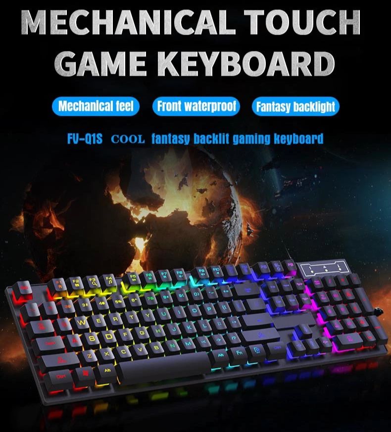 Klawiatura do gier RGB 104 klawisze Klawiatura mechaniczna Klawiatura przewodowa USB Kolorowe podświetlane nakładki na klawisze do komputera Laptop PC Gamer