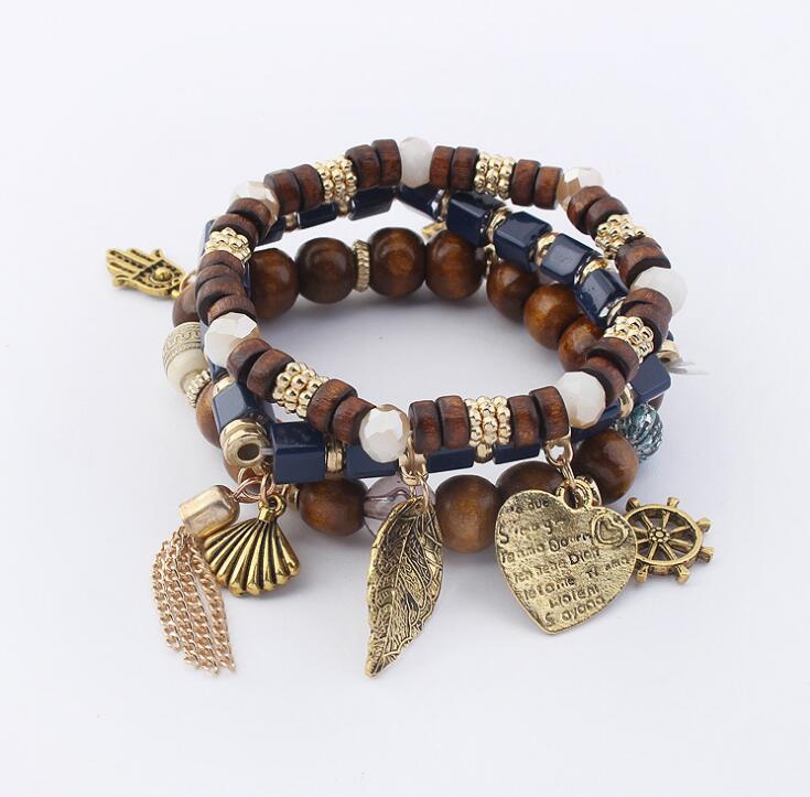 Gedicht Sneeuw Liefdevolle Leaf Multi-Layer Bead Armband