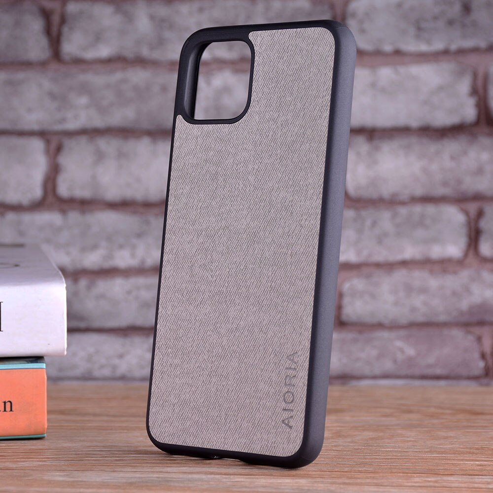 Google Pixel de Google 4 4 XL coque de textiles de cuero skin de tpu blando funda de teléfono dura de Google para Google Pixel 4 4 XL: Google Pixel 5 / Light Gray