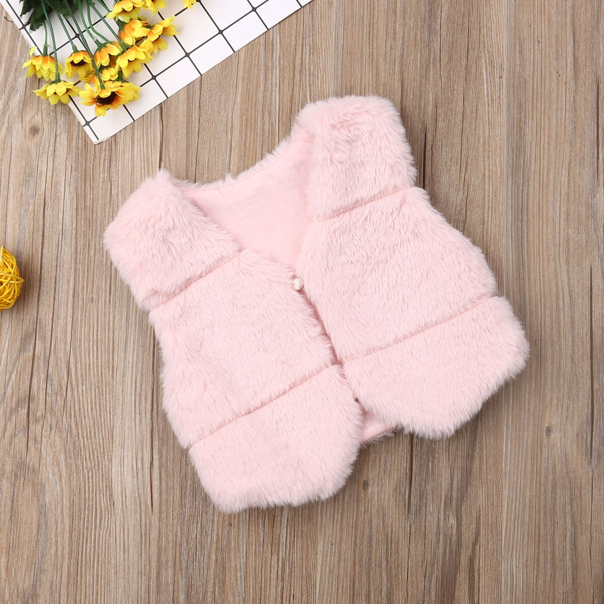 Baby Autumn Winter Clothing Pink Kid Girl Toddler Faux Fur Vest Gilet Winter Waistcoat Coat Body warmer Solid Fuzzy Top