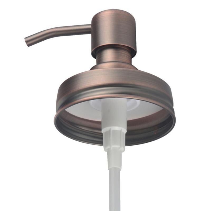 Mason Jar-dispensador de jabón y loción, tapas de botellas de acero inoxidable antioxidante