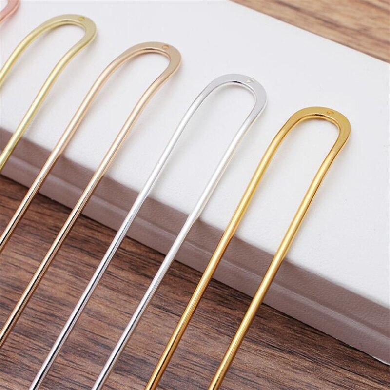 Basehome 5 stk 6 farver 130 x 2mm hårnåle hårkam guld/forsølvet hårtøj gør-det-selv tilbehør fund