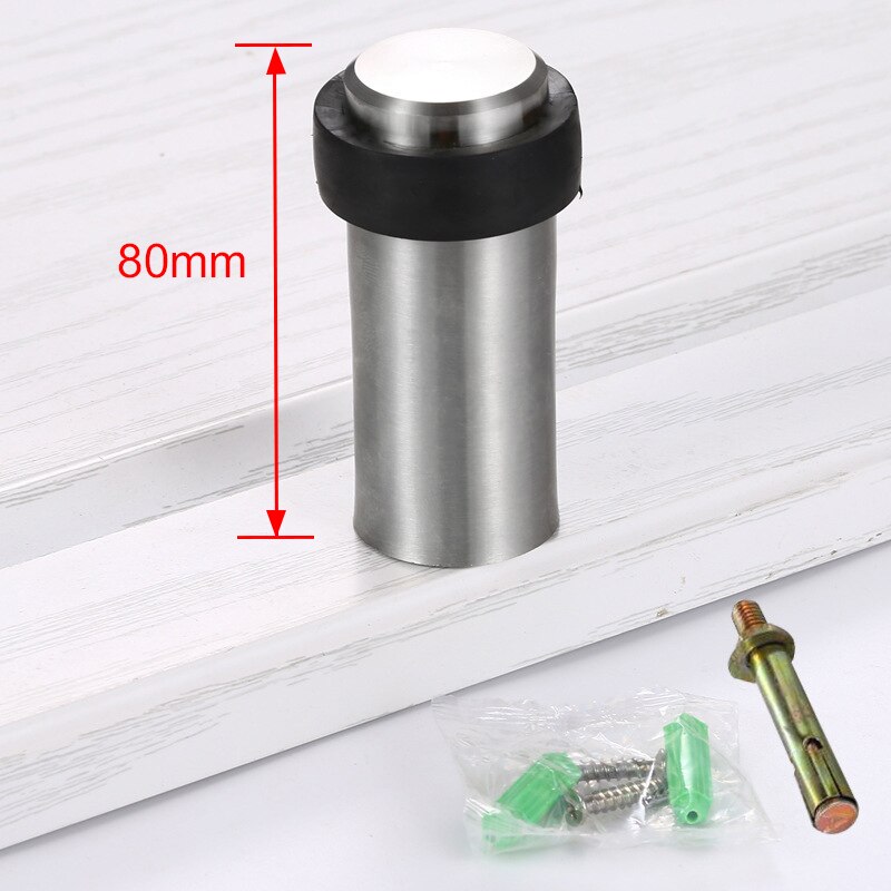 NAIERDI 4PCS Stainless Steel Door Stopper Door Protective Anti-Collision Self Adhesive Round Door Stops Wall Protector Hardware: Punch 80mm