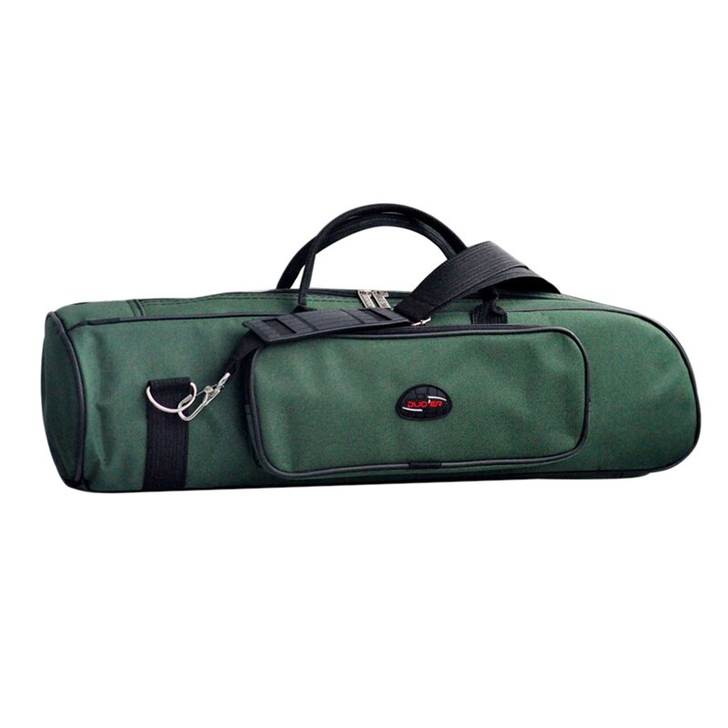 Duoer Draagbare Trompet Bag Case 8Mm Spons Zachte Gig Bag Duurzaam Dubbele Ritsen Met Verstelbare Schouderband: green