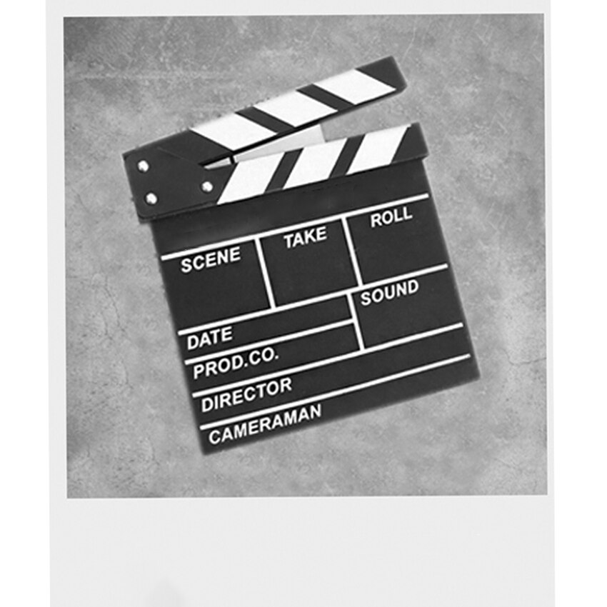 Movie Film Clap Board, Hollywood Clapper Board Wooden Director's Film Movie Clapboard Accessory with Black & White, 28x31cm