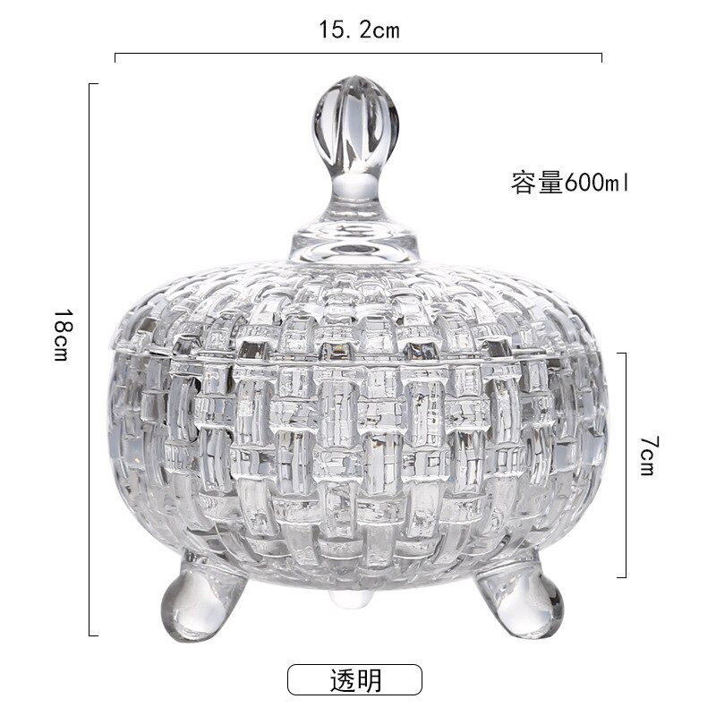 Pots de fruits secs en cristal avec couvercle, pots de fruits secs, récipients en verre pour aliments, salon, bidons de cuisine, décoration de la maison de stockage