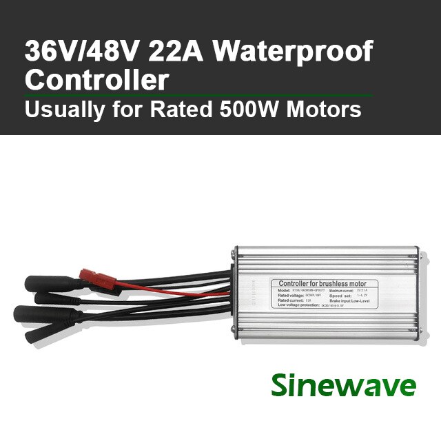 KT Controller 36V 48V 250W 350W 500W 750W 1000W 1500W Waterproof Brushless Electric Bicycle Controller with Light Function: 22A WP Sinewave