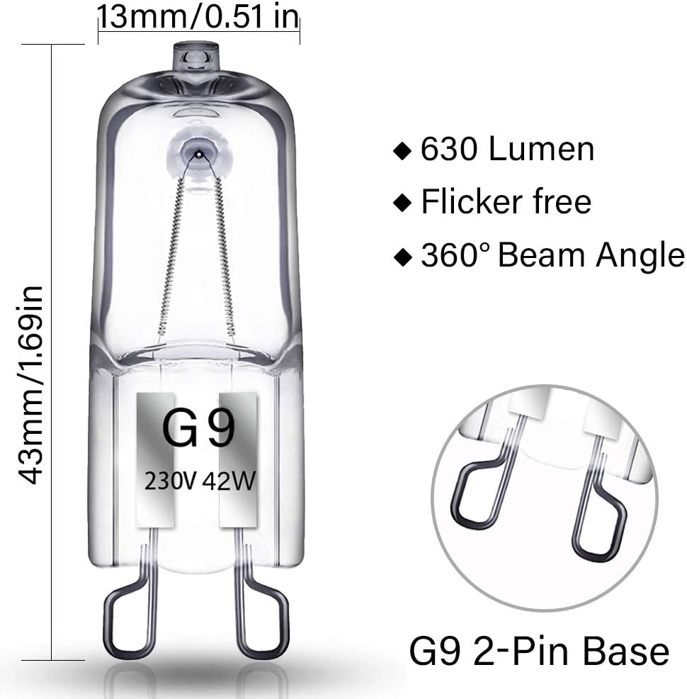 10Pcs G9 Halogeen Lamp 2800K 220V 25W / 40W / 60W Capsule Led Lamp lamp Geplaatst Kralen Kristallen Lamp