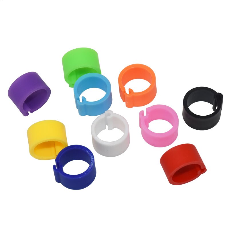 1000 Pcs Binnendiameter 8Mm Vogel Voet Ring Duif Duif Papegaai Been Ringen Kleine Vogels Voetring Vogel Clip ring 10 Kleuren