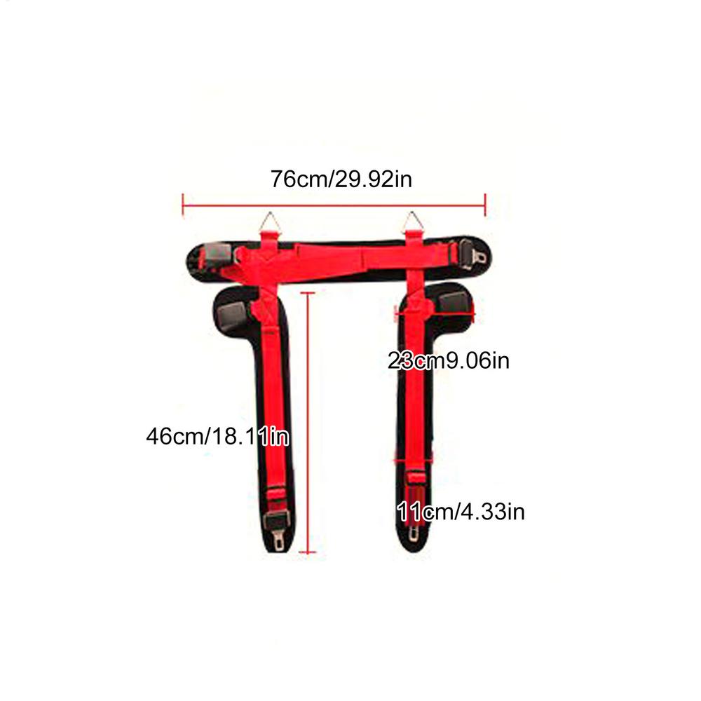 Adjustable trampoline safety harness for children, double buckle, waist belt, thick cushion support, , 160 lb weight limit: Red