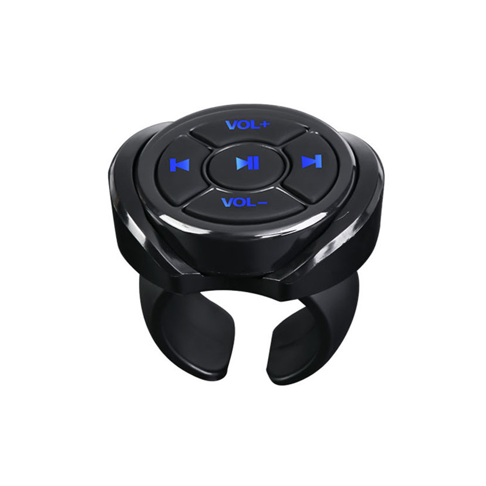 Wireless Bluetooth Remote Controller Media Button Car Motorcycle Bike Steering Wheel Music Play for IOS Android Phone Tablet: WHITE