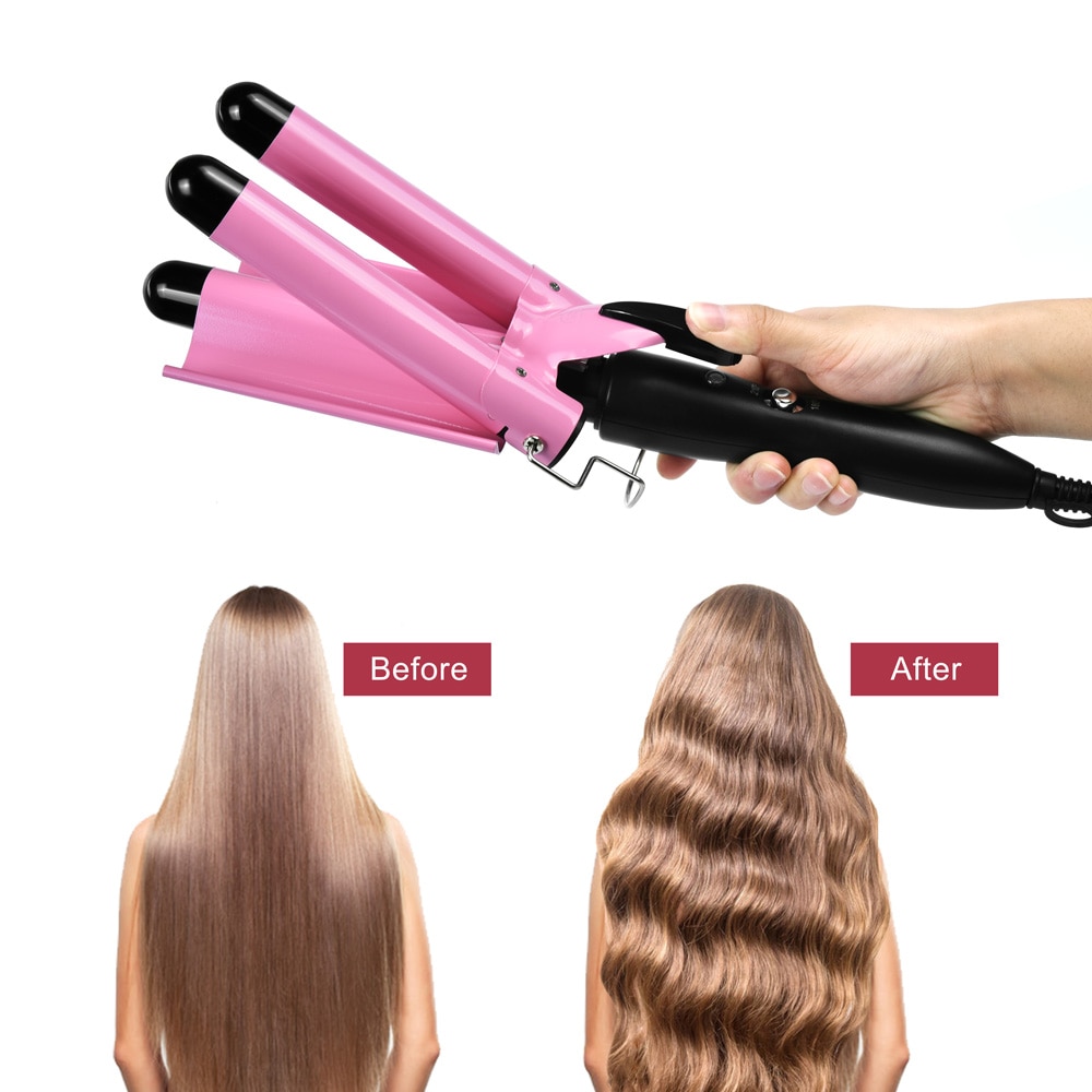 Professionele Haar Krultang Keramische Triple Vat Haar Krultang Strijkijzers Haar Wave Waver Styling Tools Haar Styler Wand