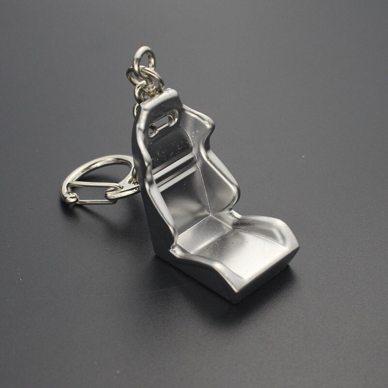 Tuning Racing Car Keychains For Keys Holder Metal Seat Bottle Wheel Nuts Moto Keyring Trinket Gadgets Auto Accessories: Seat silver