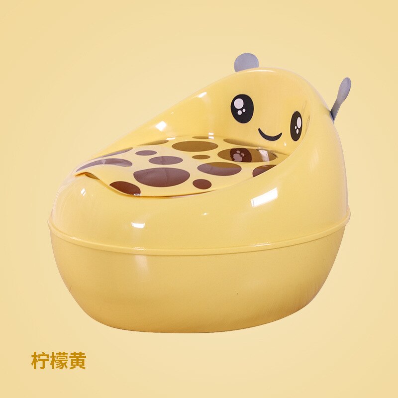 Orinal portátil de dibujos animados para bebé, de entrenamiento con respaldo cómodo asiento de inodoro, olla de bebé para niño y niña, orinal de inodoro,: Yellow