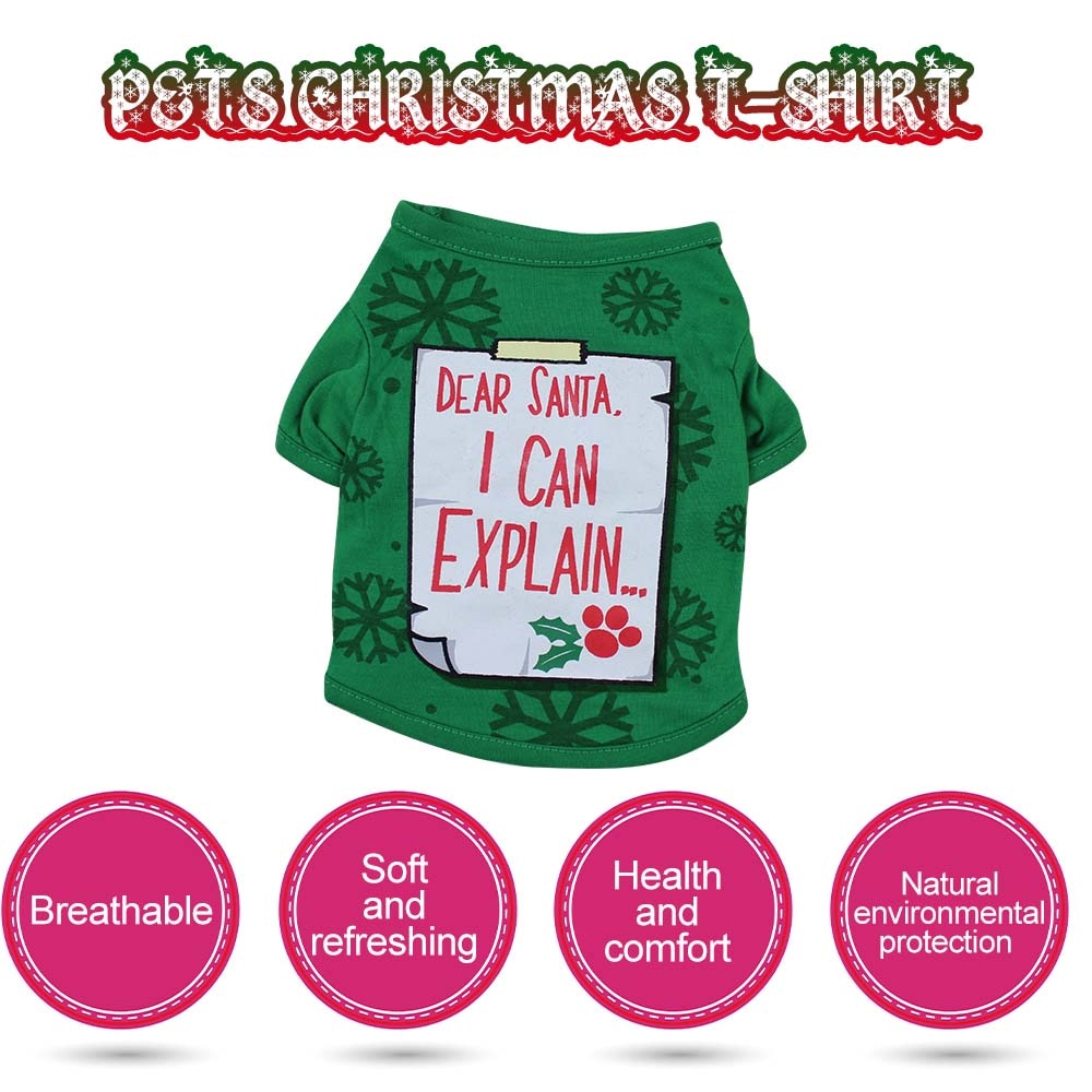 Kerst Cosplay Honden T-Shirt Voor Pet Polyester T-Shirt Puppy Festival Thema Kostuum Honden Kleding