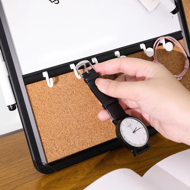 Funido gesplitst zwart frame kurk whiteboard combinatie - 12x16inch / 16x24inch / 18x24inch / 20x28inch magnetisch prikbord fotowand zichtbord thuiskantoor decoratief bord