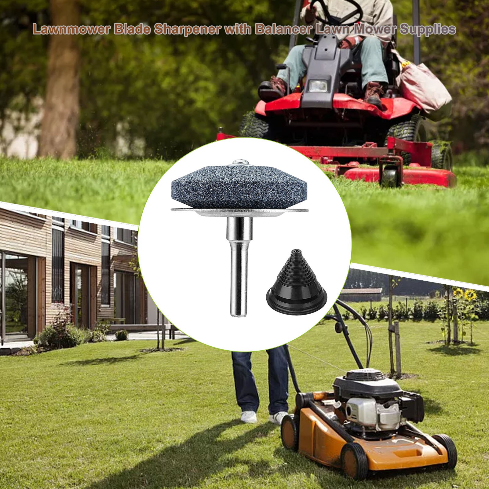 Faster Lawn Mower Sharpener Lawnmower Blade Sharpener with Balancer Lawn Mower Supplies Garden Lawn Mower Parts