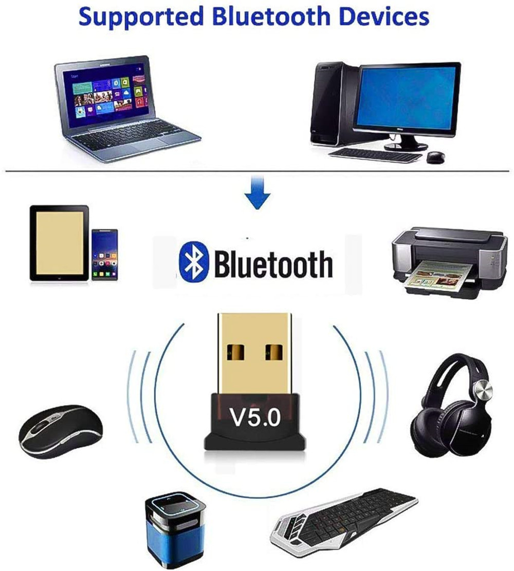 Usb bluetooth 5.0 adapter sender bluetooth modtager lyd bluetooth dongle trådløs usb adapter til computer pc bærbar computer