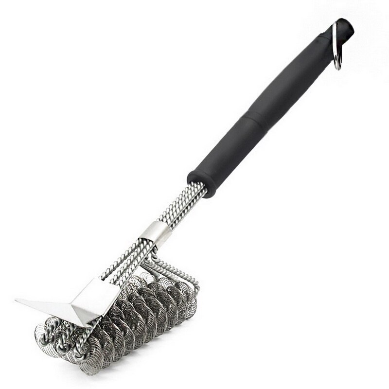 Grill Pinsel Und Schaber BBQ Reiniger Edelstahl Draht Borsten Mit Lange Griff Werkzeuge Für Grill Grill Reinigung Zubehör: mit Frühling